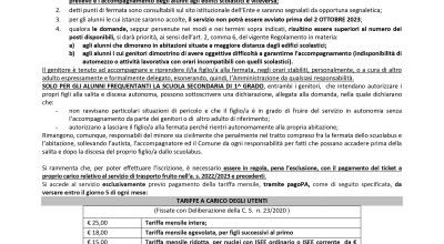 RIAPERTURA ISCRIZIONI AL SERVIZIO DI TRASPORTO SCOLASTICO A.S. 2023/2024